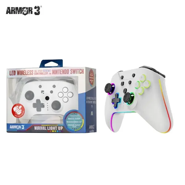 ARMOR3 NURIVAL Nintendo Switch/OLED Kiegészítő Vezeték Nélküli "Hall Effect" Stick kontroller, Fehér – 4. kép