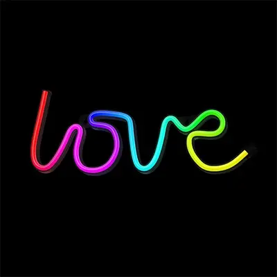FOREVER LIGHT Neon LED dekorációs RGB lámpa LOVE, USB, távirányító, MUSIC SYNC, szabályozható, TIMER – 2. kép
