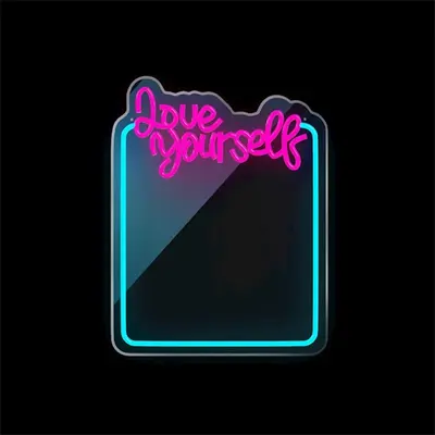 FOREVER LIGHT Neon világító LED tükör, LOVE YOURSELF, USB, be / ki kapcsoló, időzítő, 2 m kábel, 2év garancia – 2. kép