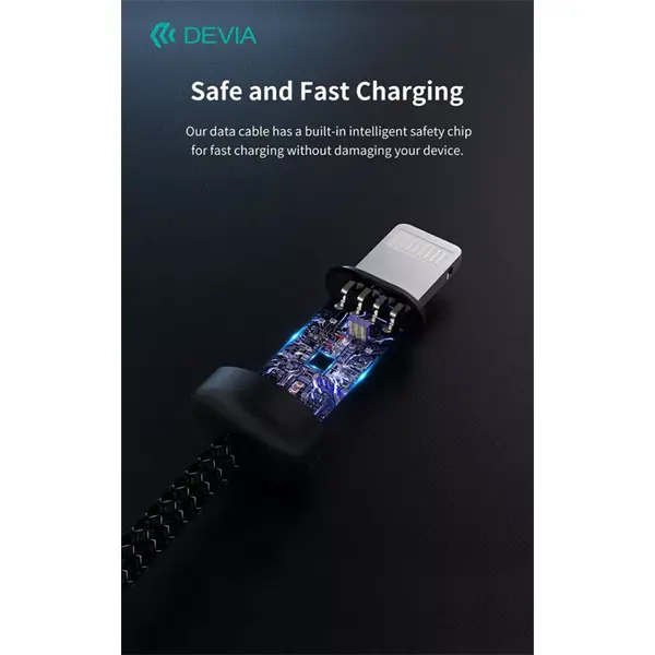 DEVIA ST108035 Gracious v2 12W USB/Lightning adat-és töltőkábel, fekete, 1m – 5. kép