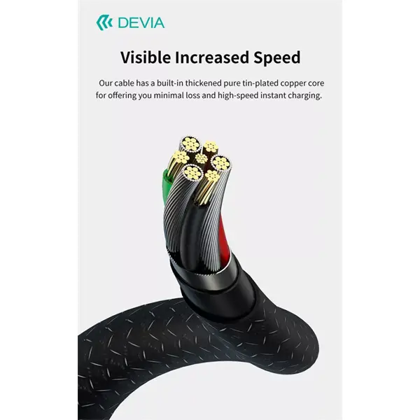 DEVIA ST108035 Gracious v2 12W USB/Lightning adat-és töltőkábel, fekete, 1m – 6. kép
