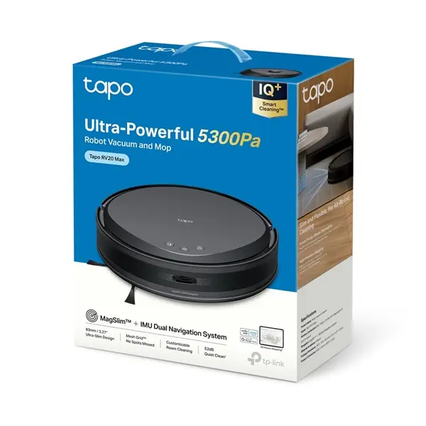 TP-LINK Robot Porszívó és Felmosó LiDAR Navigációval 5300Pa Suction MagSlim, TAPO RV20 MAX – 2. kép