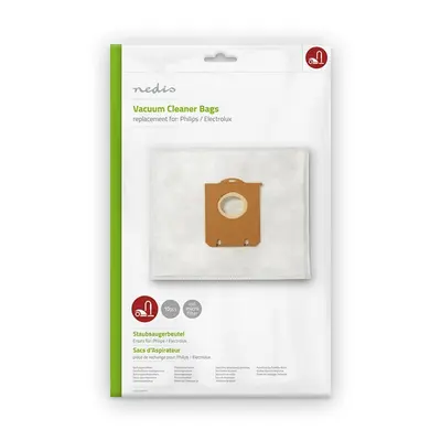 Nedis DUBG120AEP10 S-BAG porzsák Philips és Electrolux porszívókhoz, 10 db, 5 rétegű szűrő, 1 db mikroszűrő