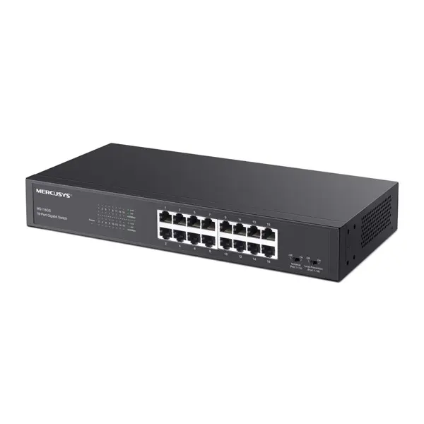 MERCUSYS Switch 16x1000Mbps, Fémházas Asztali Rackes, MS116GS – 3. kép