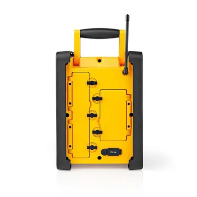 Nedis RDFM3100YW munka rádió, FM, bluetooth, rezgéscsillapítás, 15W, 20 FM állomás, 3,5 mm audióbemenet – 2. kép