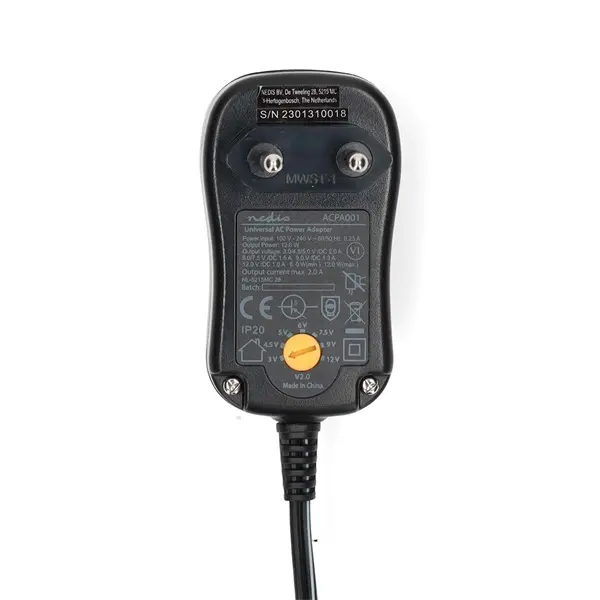 Nedis ACPA001 univerzális AC-DC tápegység, állítható 3V-12V DC 1A, 6 cserélhető táp dugó, 12W – 2. kép