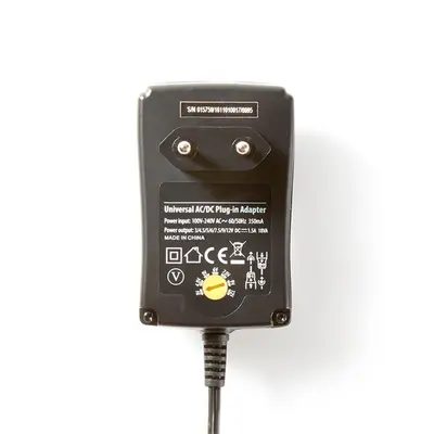 Nedis ACPA002 univerzális AC-DC tápegység, állítható 3V-12V, 1,5A, 6 cserélhetó táp dugó – 2. kép