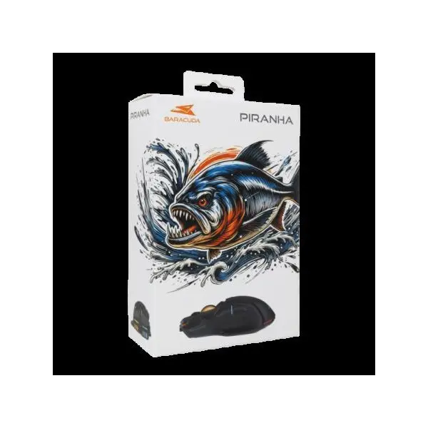 BARACUDA BGM-071B PIRANHA-B fe/ 7200 dpi 7D gamer egér, RGB – 4. kép