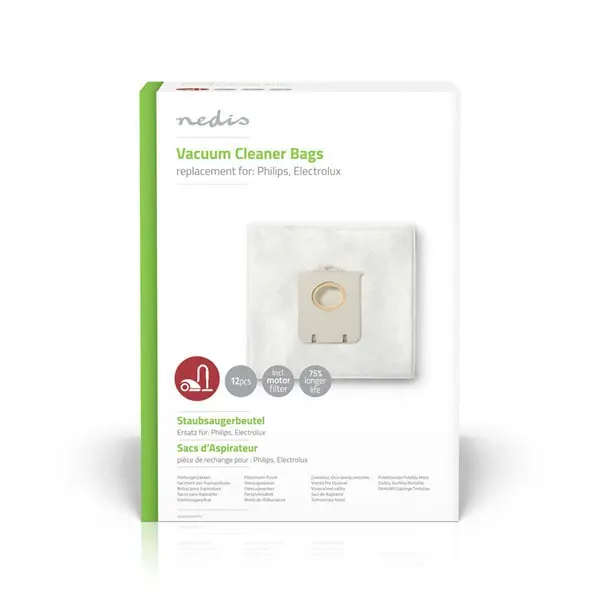 Nedis DUBG220AEP12 S-BAG porzsák, kompatibilis: Philips / Electrolux , 12db/csomag – 2. kép