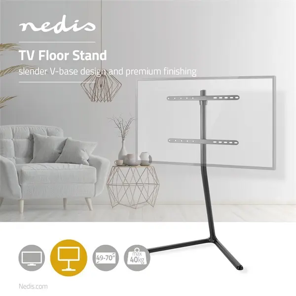 Nedis TVSM5250BK LCD TV/Monitor állvány (tartó konzol), 49"-70", szabadon álló, 40kg – 5. kép
