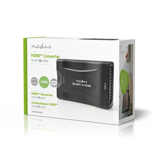 Nedis VCON3463BK (converter) videó konverter, SCART bemenet, HDMI kimenet 1080p – 2. kép