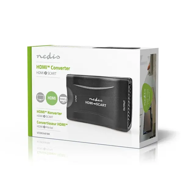 Nedis VCON3461BK (converter) videó konverter, HDMI bemenet, SCART kimenet 1080p