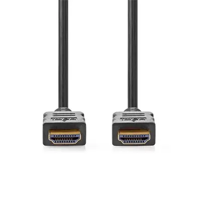 Nedis CVGL34060BK20 ultra HD HDMI kábel, HDMI dugó - dugó, 4K@60Hz, ARC, 18 Gbps, aranyozott csatlakozók, hossz 2m
