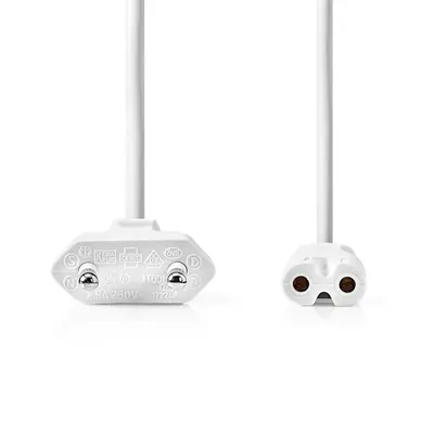 Nedis CEGL11040WT30 tápkábel IEC-320-C7, 2 x 0.75 mm, hossz 3m, fehér