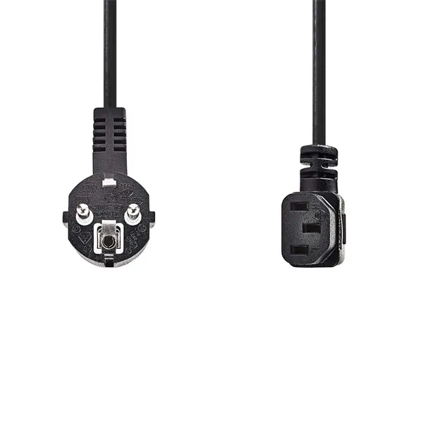 Nedis CEGL10020BK20 tápkábel IEC-320-C13, 3 x 0.75 mm, pipa csatlakozó, hossz 2m – 2. kép