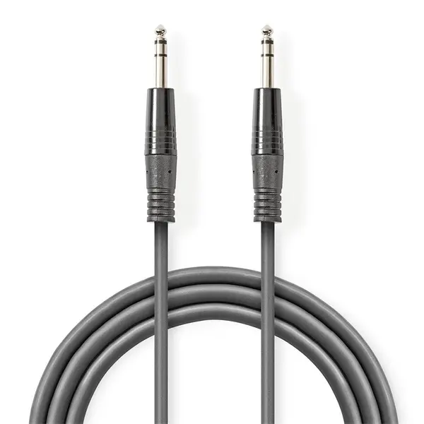 Nedis COTH23020GY15 félprofi audio kábel, 2 x 6,35mm sztereo jack dugó, hossz 1.5m, rugalmas – 2. kép