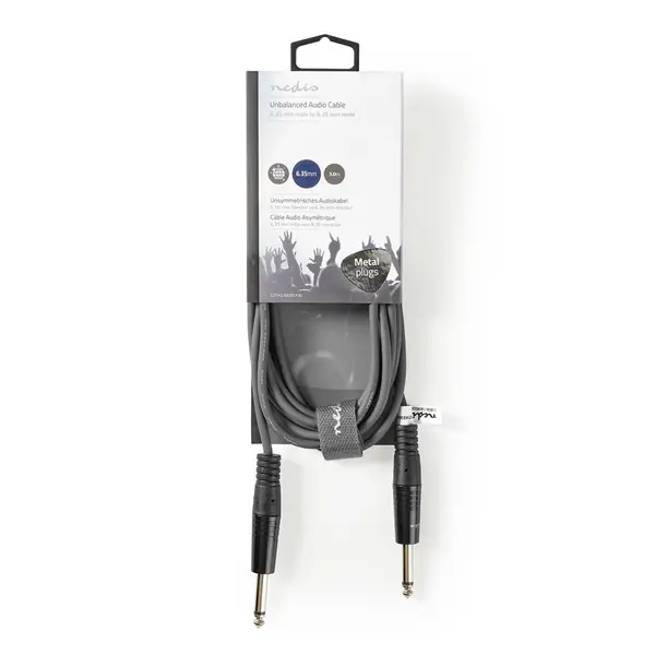 Nedis COTH23000GY30 félprofi audio kábel, 2 x 6,35mm mono jack dugó, hossz 3m, rugalmas – 3. kép