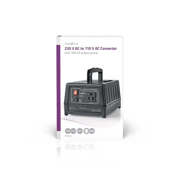 Nedis POCO102 tápegység, feszültség átalakító, konverter 230 V AC - 110V AC 300W, USA – 7. kép
