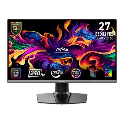 MSI Monitor GAMING MAG 272UP QD-OLED X24 26,5" UHD 3840x2160, 240Hz, 150000:1 CR, 250cd/m2, 0,03ms, 2x HDMI, DP, USB-C