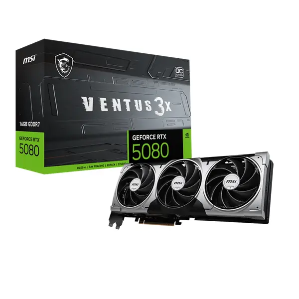 MSI Videokártya PCI-Ex16x nVIDIA RTX 5080 VENTUS 3X 16GB DDR7 OC