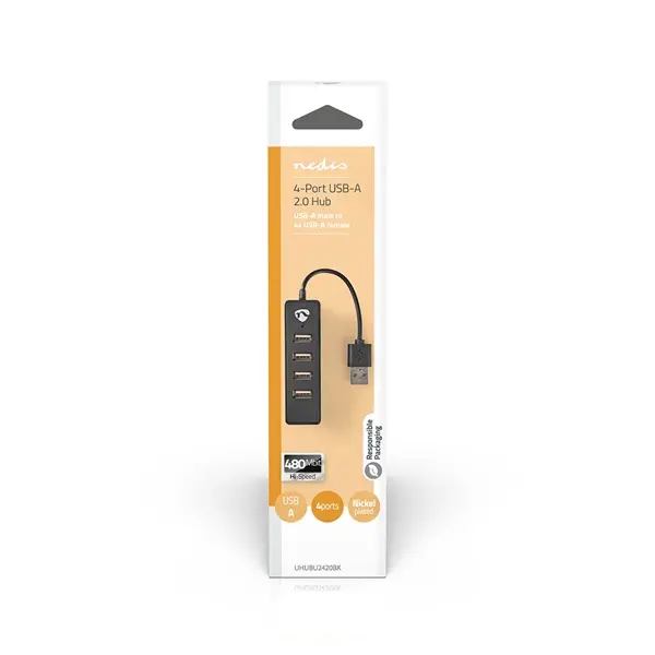 Nedis UHUBU2420BK 4 portos USB2.0 HUB – 3. kép