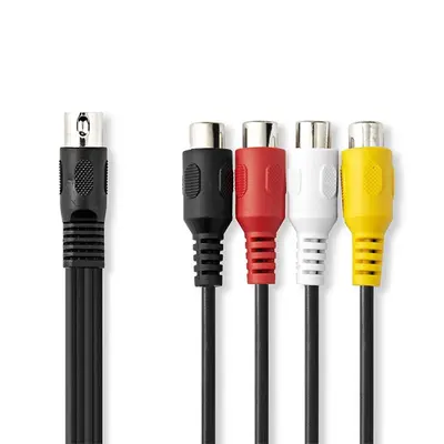 Nedis CAGL20450BK02 DIN audio kábel, DIN 5 tűs dugó - 4x RCA aljzat, 0,20m – 2. kép