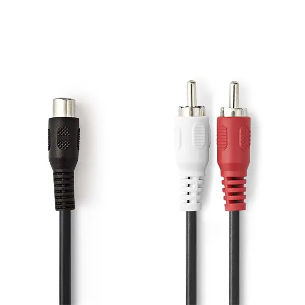 Nedis CAGB24020BK02 sztereo audio kábel, 1x RCA aljzat - 2x RCA dugó, 0,20m – 2. kép