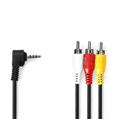 Nedis CVGL22400BK10 audio - video AV kábel, 3,5mm jack - 3x RCA, 1m – 2. kép