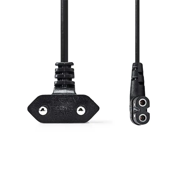 Nedis CEGL11055BK30 tápkábel, Euro dugó, IEC-320-C7, pipa, szögben balra, 3m, fekete