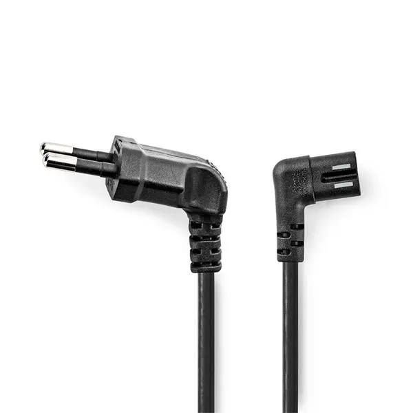 Nedis CEGL11055BK30 tápkábel, Euro dugó, IEC-320-C7, pipa, szögben balra, 3m, fekete – 2. kép