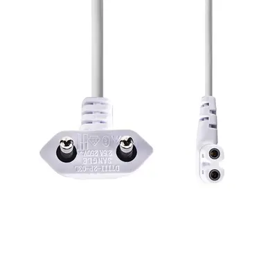Nedis CEGL11055WT30 tápkábel, Euro dugó, IEC-320-C7, pipa, szögben balra, 3m, fehér – 2. kép