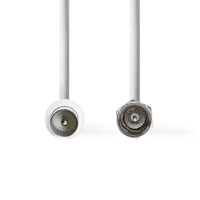 Nedis CSGL41800WT15 F dugó - koax dugó kábel, 75 Ohm, dupla árnyékolás, 1.5m