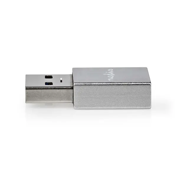 Nedis CCTB60925AL USB-A adapter, USB 3.2 Gen 1, USB-A férfi, USB-C™ anya, 5 Gbps, kerek, Nikkelezett, Ezüst – 2. kép