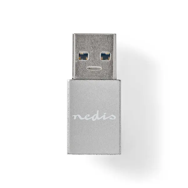 Nedis CCTB60925AL USB-A adapter, USB 3.2 Gen 1, USB-A férfi, USB-C™ anya, 5 Gbps, kerek, Nikkelezett, Ezüst – 4. kép
