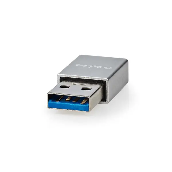 Nedis CCTB60925AL USB-A adapter, USB 3.2 Gen 1, USB-A férfi, USB-C™ anya, 5 Gbps, kerek, Nikkelezett, Ezüst – 5. kép