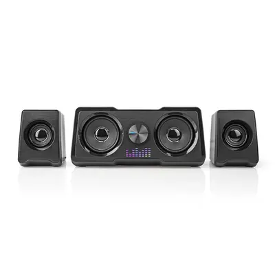 Nedis GSPR21022BK gamer hangszóró készlet, csatornák: 2.2, USB tápellátás, 3,5 mm jack, 48 W, LED, hangerőszabályozó – 2. kép