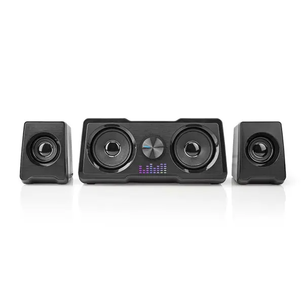Nedis GSPR21022BK gamer hangszóró készlet, csatornák: 2.2, USB tápellátás, 3,5 mm jack, 48 W, LED, hangerőszabályozó – 2. kép
