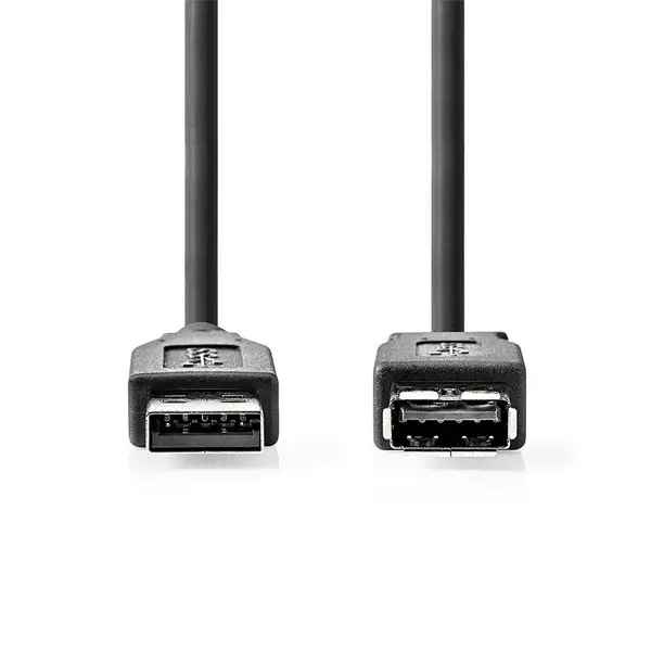 Nedis CCGL61010BK10 USB3.2 toldó / hosszabító kábel, USB A dugó, USB-A aljzat, 5 Gbps, 1m, (USB3.1, USB3.0, USB2.0) – 2. kép