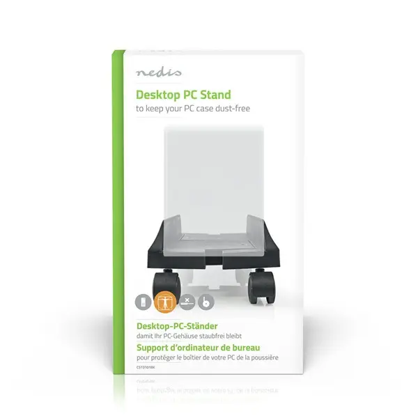 Nedis számítógépes kocsi CSTD101BK Állítható szélesség Full Motion 14,5 - 24,2 cm 20 kg Fém Műanyag Fekete – 8. kép