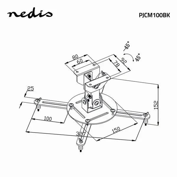 Nedis PJCM100BK projektor tartó konzol – 6. kép