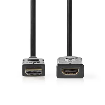 Nedis ultra HD HDMI hosszabbító (toldó) kábel CVGL34096BK10, HDMI dugó - aljzat, 4K@60Hz, ARC, 10,2 Gbps, 1 m