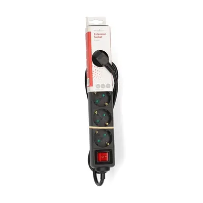 Nedis ESOC615F2BK 6 aljzatos kapcsolós (6-os) elosztó, 1,5 m, 3680 W, 16 A – 2. kép