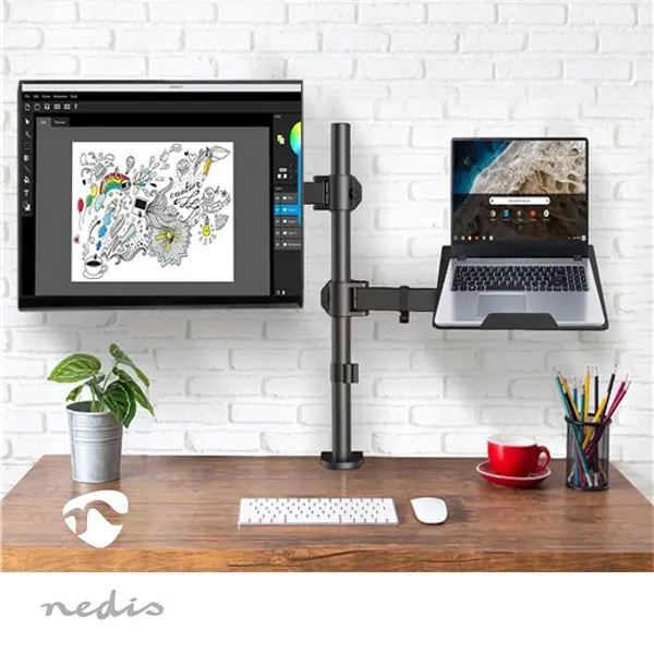 Nedis MMSISNB110BK asztali monitor tartó konzol és laptop állvány | 15-32" | 75x75 / 100x100 – 2. kép