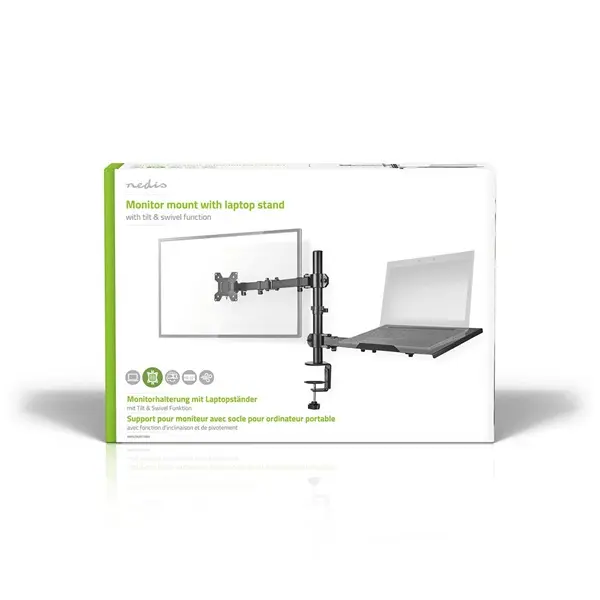 Nedis MMSISNB110BK asztali monitor tartó konzol és laptop állvány | 15-32" | 75x75 / 100x100 – 5. kép