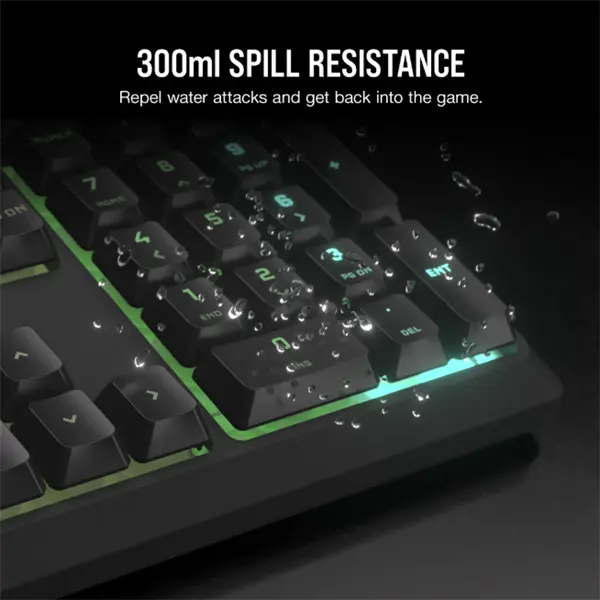 CORSAIR Vezetékes Billentyűzet Gaming, K55 CORE RGB, Médiavezérlő gombok, Cseppálló, US, fekete – 6. kép
