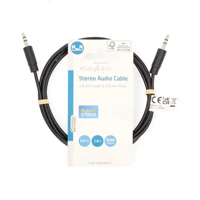 Nedis CAGL22000BK15 sztereo audio kábel, 3,5 mm jack dugó - 3,5 mm jack dugó, 1,5 m – 2. kép