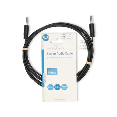 Nedis CAGL22000BK20 sztereo audio kábel, 3,5 mm jack dugó - 3,5 mm jack dugó, 2m – 2. kép