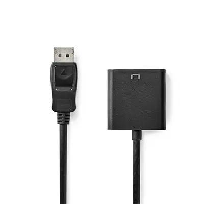 Nedis CCGB37351BK02 displayport dugó - VGA aljzat adapter, 1080p, 0.20 m – 2. kép