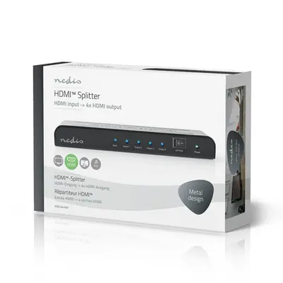 Nedis VSPL3474AT HDMI splitter, 1 x HDMI be - 4 x HDMI ki, 4K@60Hz