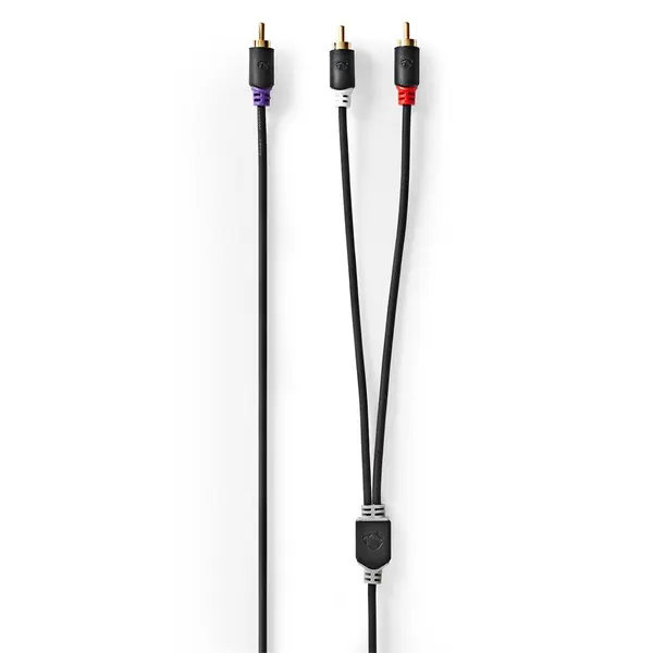 Nedis CABW24000AT30 RCA dugó - 2x RCA dugó, mélynyomó kábel, 3m – 3. kép